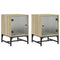 vidaXL Bedside Cabinets with Glass Doors 2 pcs Sonoma Oak 35x37x50 cm