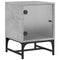vidaXL Bedside Cabinet with Glass Door Concrete Grey 35x37x50 cm