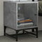 vidaXL Bedside Cabinet with Glass Door Concrete Grey 35x37x50 cm
