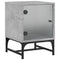 vidaXL Bedside Cabinets with Glass Doors 2 pcs Concrete Grey 35x37x50 cm