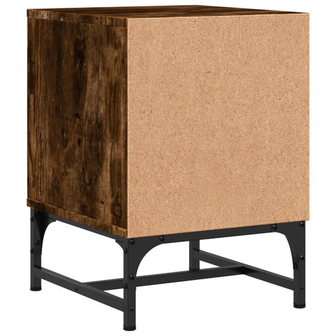 vidaXL Bedside Cabinets with Glass Doors 2 pcs Smoked Oak 35x37x50 cm