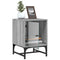 vidaXL Bedside Cabinet with Glass Door Grey Sonoma 35x37x50 cm