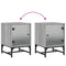 vidaXL Bedside Cabinet with Glass Door Grey Sonoma 35x37x50 cm