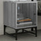 vidaXL Bedside Cabinets with Glass Doors 2 pcs Grey Sonoma 35x37x50 cm