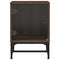 vidaXL Bedside Cabinet with Glass Door Brown Oak 35x37x50 cm