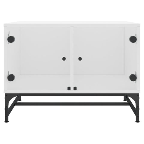 vidaXL Coffee Table with Glass Doors White 68.5x50x50 cm