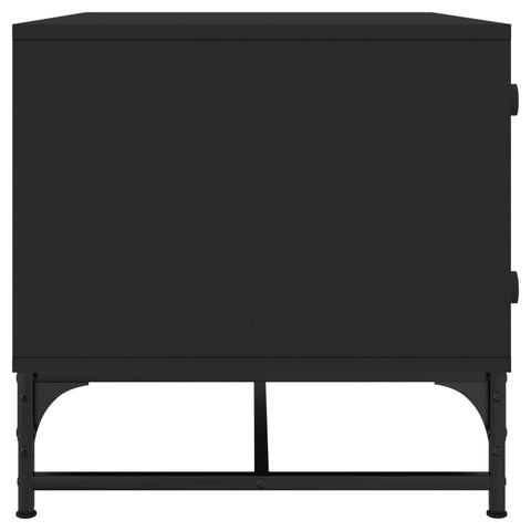 vidaXL Coffee Table with Glass Doors Black 68.5x50x50 cm