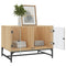 vidaXL Coffee Table with Glass Doors Sonoma Oak 68.5x50x50 cm