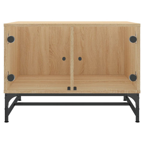 vidaXL Coffee Table with Glass Doors Sonoma Oak 68.5x50x50 cm