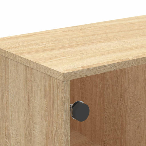 vidaXL Coffee Table with Glass Doors Sonoma Oak 68.5x50x50 cm
