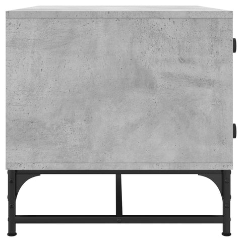 vidaXL Coffee Table with Glass Doors Concrete Grey 68.5x50x50 cm
