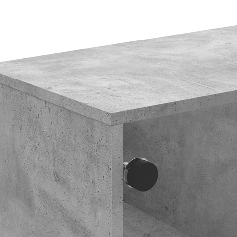 vidaXL Coffee Table with Glass Doors Concrete Grey 68.5x50x50 cm