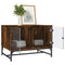 vidaXL Coffee Table with Glass Doors Smoked Oak 68.5x50x50 cm