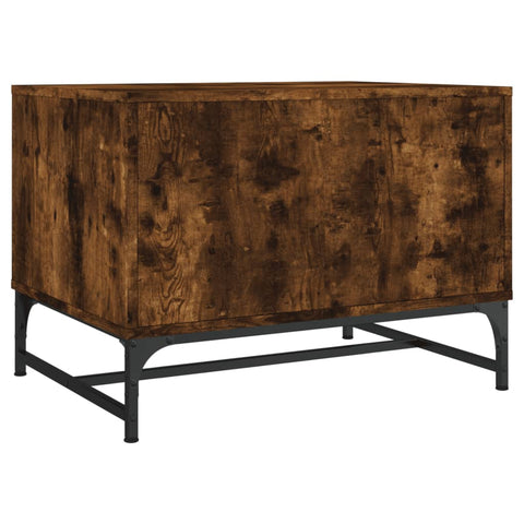 vidaXL Coffee Table with Glass Doors Smoked Oak 68.5x50x50 cm