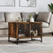 vidaXL Coffee Table with Glass Doors Smoked Oak 68.5x50x50 cm