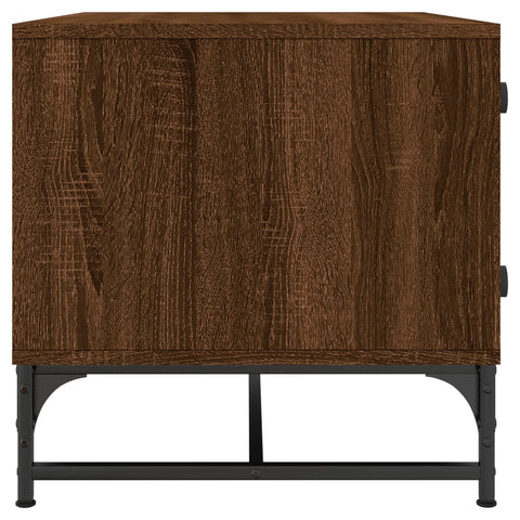 vidaXL Coffee Table with Glass Doors Brown Oak 68.5x50x50 cm