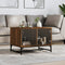 vidaXL Coffee Table with Glass Doors Brown Oak 68.5x50x50 cm