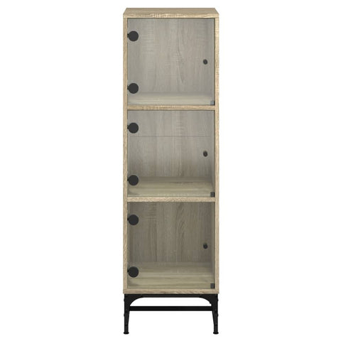 vidaXL Highboard with Glass Doors Sonoma Oak 35x37x120 cm