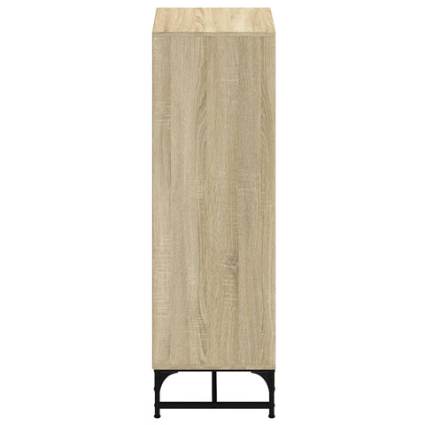 vidaXL Highboard with Glass Doors Sonoma Oak 35x37x120 cm