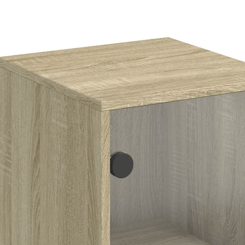 vidaXL Highboard with Glass Doors Sonoma Oak 35x37x120 cm