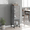 vidaXL Highboard with Glass Doors Concrete Grey 35x37x120 cm