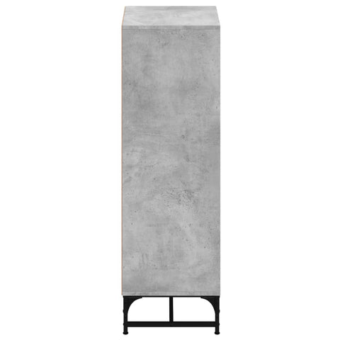 vidaXL Highboard with Glass Doors Concrete Grey 35x37x120 cm