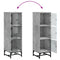 vidaXL Highboard with Glass Doors Concrete Grey 35x37x120 cm