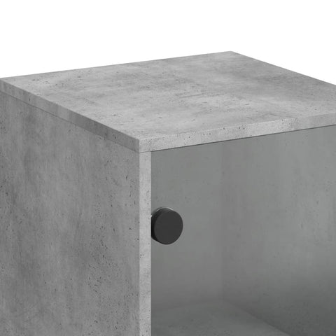 vidaXL Highboard with Glass Doors Concrete Grey 35x37x120 cm