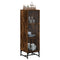 vidaXL Highboard with Glass Doors Smoked Oak 35x37x120 cm