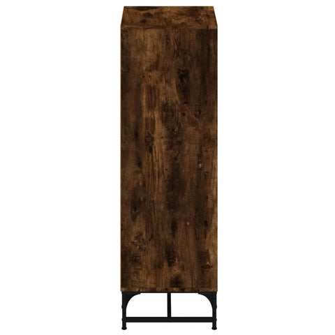 vidaXL Highboard with Glass Doors Smoked Oak 35x37x120 cm