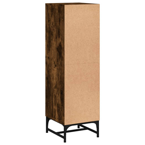 vidaXL Highboard with Glass Doors Smoked Oak 35x37x120 cm