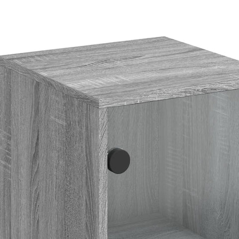 vidaXL Highboard with Glass Doors Grey Sonoma 35x37x120 cm
