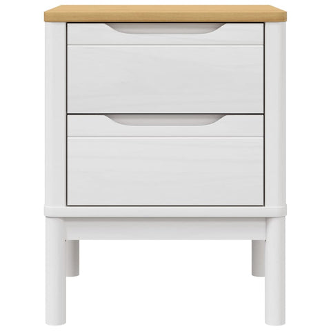 vidaXL Bedside Cabinet FLORO White 45x39x57 cm Solid Wood Pine