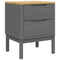vidaXL Bedside Cabinet FLORO Grey 45x39x57 cm Solid Wood Pine