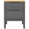 vidaXL Bedside Cabinet FLORO Grey 45x39x57 cm Solid Wood Pine