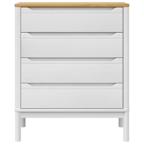 vidaXL Chest of Drawers FLORO White Solid Wood Pine