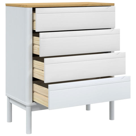 vidaXL Chest of Drawers FLORO White Solid Wood Pine