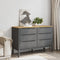 vidaXL Chest of Drawers FLORO Grey Solid Wood Pine