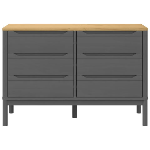 vidaXL Chest of Drawers FLORO Grey Solid Wood Pine
