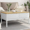 vidaXL Coffee Table FLORO White 99x55.5x45 cm Solid Pine Wood