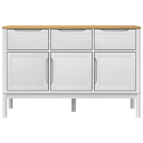 vidaXL Sideboard FLORO White 114x43x74 cm Solid Wood Pine