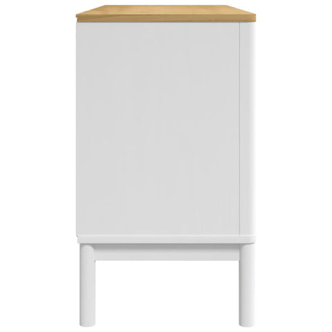 vidaXL Sideboard FLORO White 114x43x74 cm Solid Wood Pine