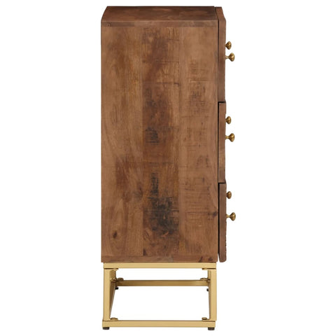 vidaXL Chest of Drawers 55x30x76 cm Solid Wood Mango and Iron