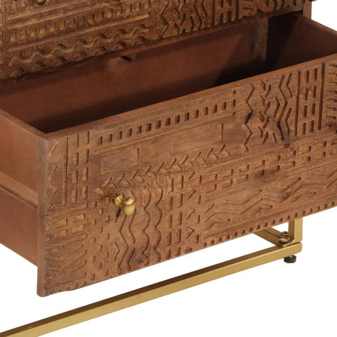 vidaXL Chest of Drawers 55x30x76 cm Solid Wood Mango and Iron