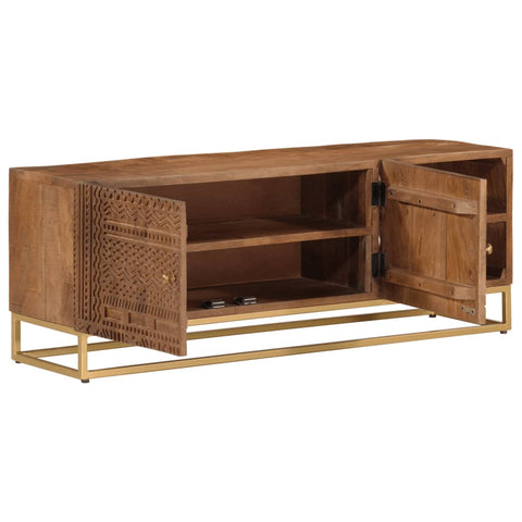 vidaXL TV Cabinet 110x30x40 cm Solid Wood Mango and Iron