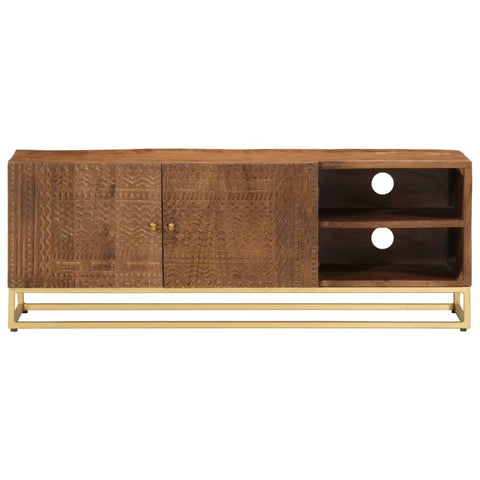 vidaXL TV Cabinet 110x30x40 cm Solid Wood Mango and Iron