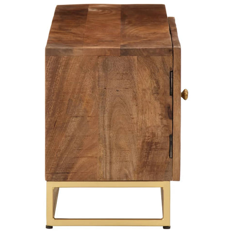 vidaXL TV Cabinet 110x30x40 cm Solid Wood Mango and Iron