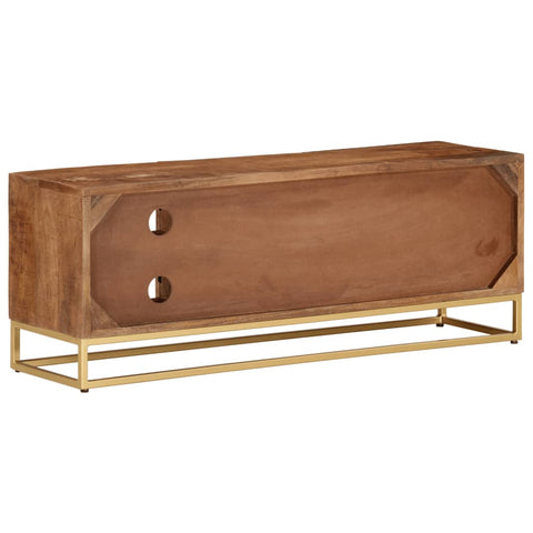 vidaXL TV Cabinet 110x30x40 cm Solid Wood Mango and Iron