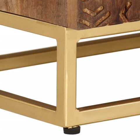 vidaXL TV Cabinet 110x30x40 cm Solid Wood Mango and Iron