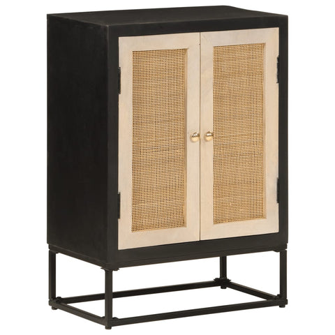 vidaXL Sideboard Black 55x30x76 cm Solid Wood Mango and Iron
